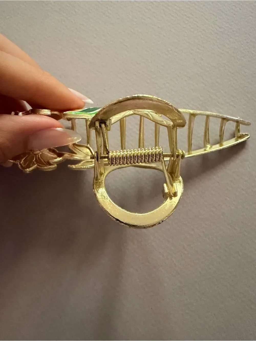 Gold white Floral Hair Clip A2160